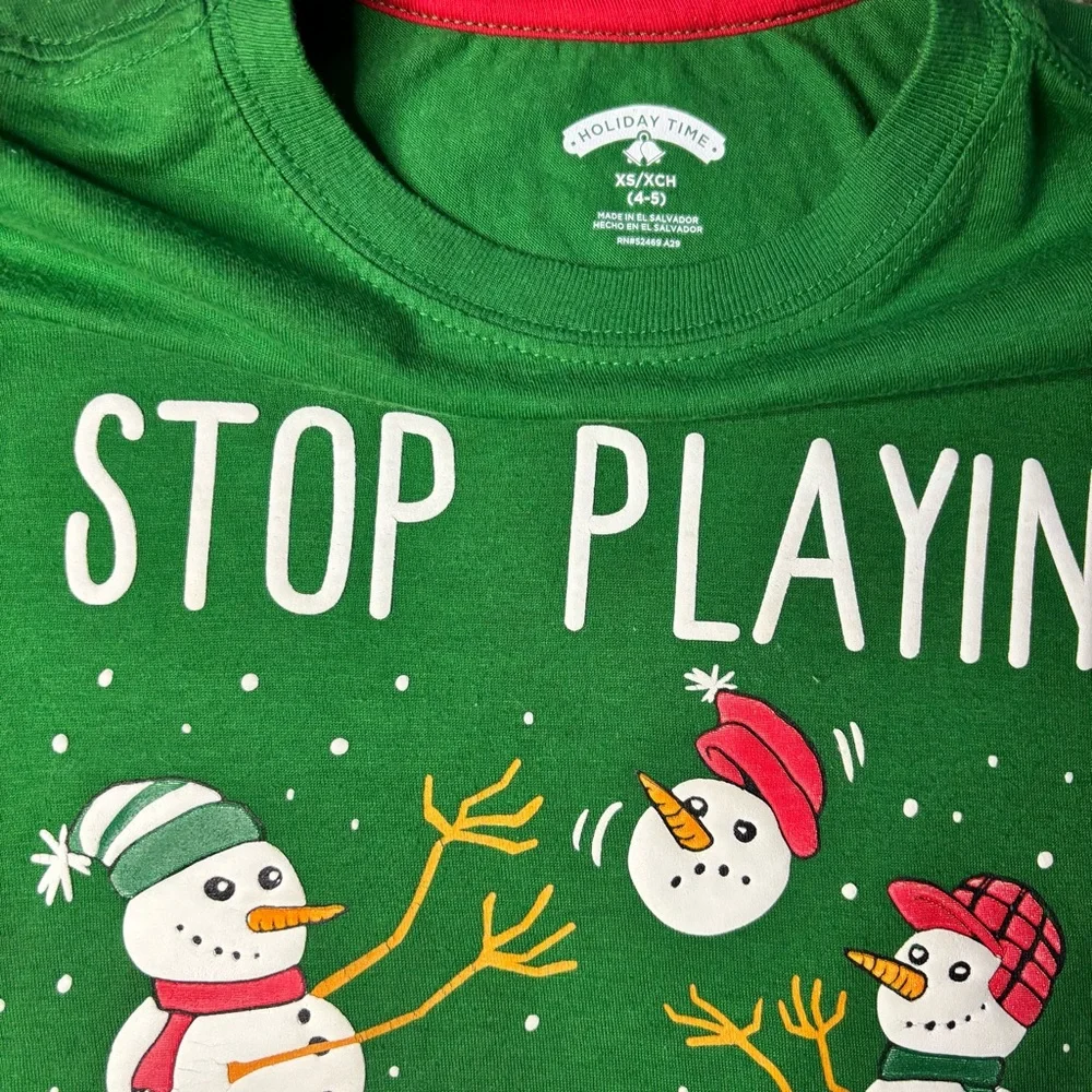 Kids Christmas Shirt Bundle 5PC Size 4/5 Small Holiday Graphic Tops Festive